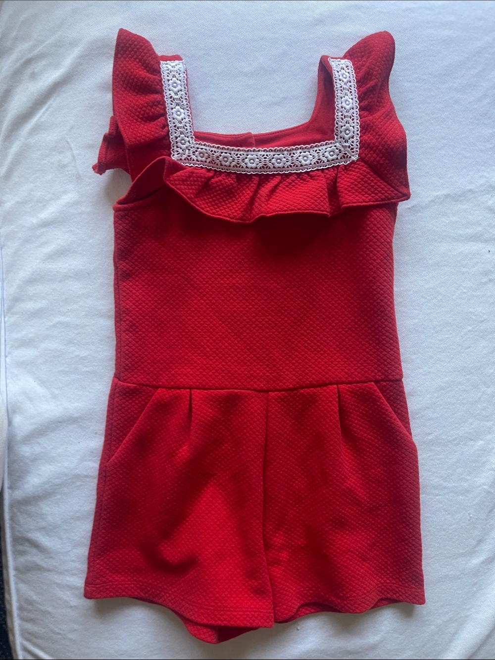 Janie and Jack Girls Size 6 Red Romper